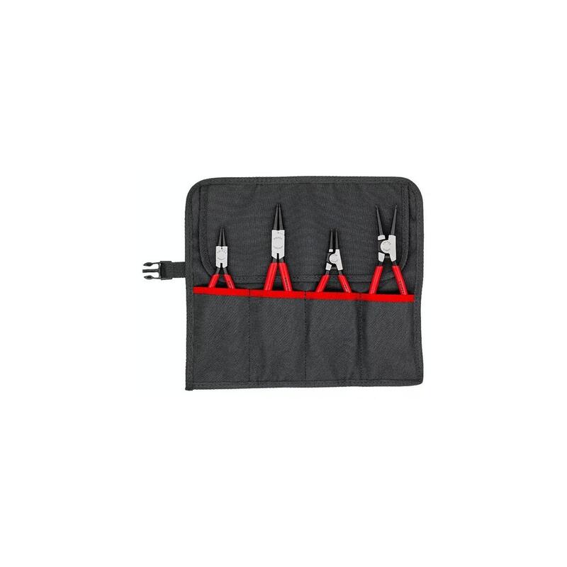 Juego De Alicates Para Arandelas Knipex Ø 12 - 60 Mm, 4 Piezas Rojo, 4 Puntas Rectas, En Bolsa Enrollable 00 19 56 V01