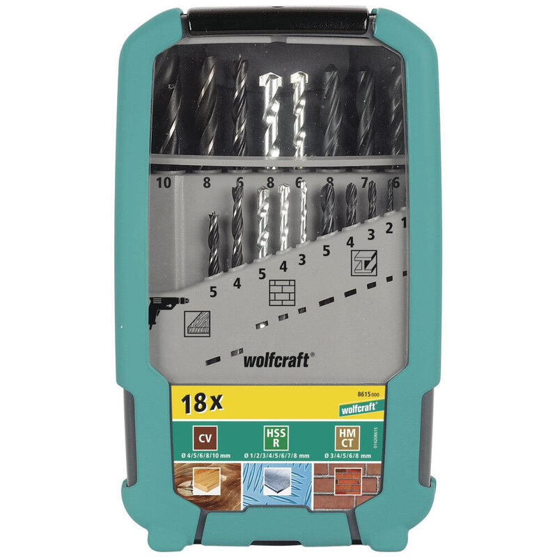 Juego De Brocas Para Metales Y Piedra De 9 Piezas 7115000 Wolfcraft