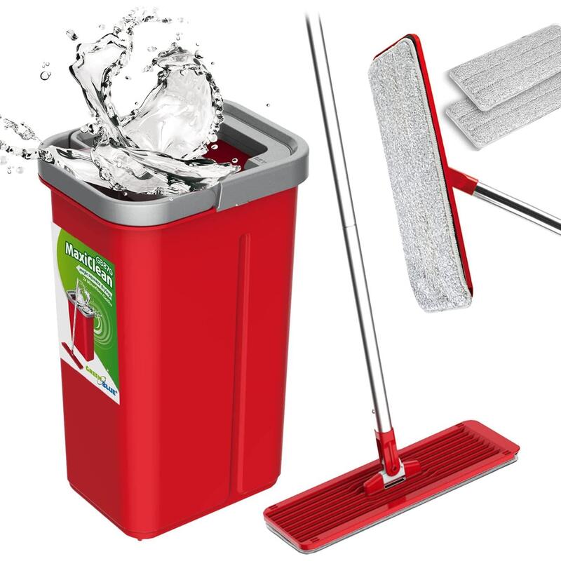 Juego De Fregona Plana Maxiclean Con Cubo De Limpieza 2 En 1 5,7 L