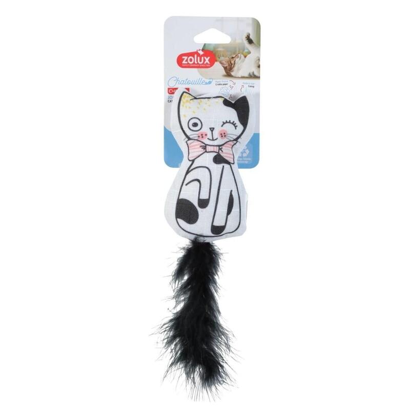 Juguete Para Gatos Zolux Con Plumas Y Hierba Gatera, Corona De Chatouille, 13 Cm