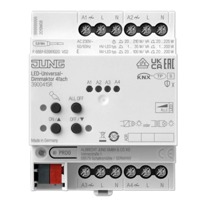 Jung 390041sr Knx Led-Universal-Dimmaktor 4fach