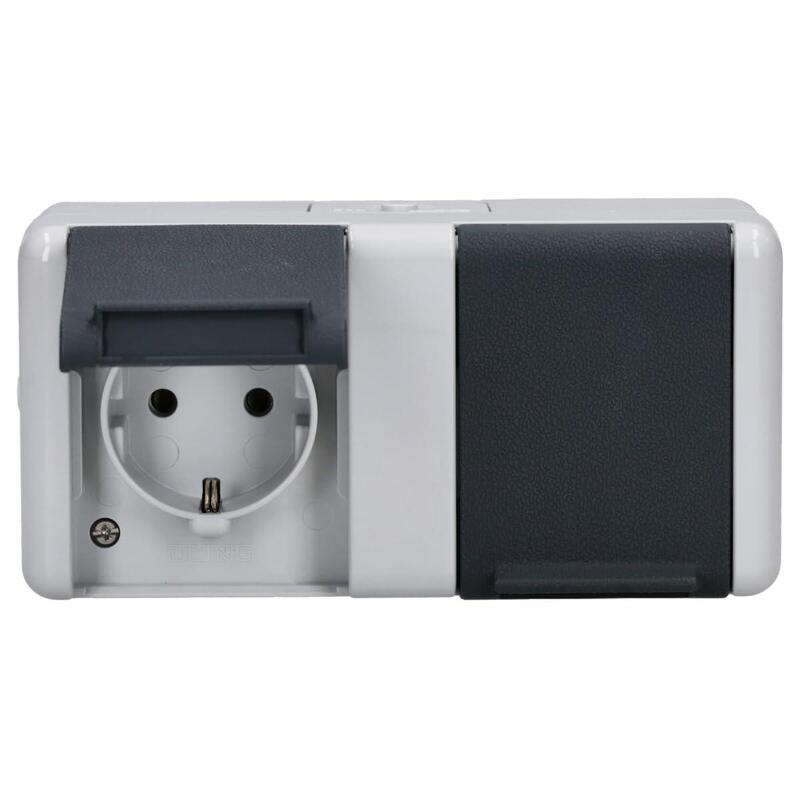 Jung 8220-1 W Ap Wd-Doble-Toma De Corriente Waagerecht Schriftfeld