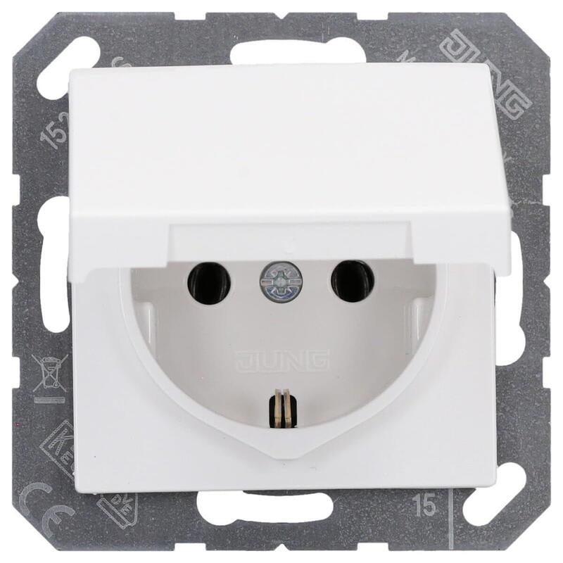 Jung A1520bfklww Schuko-Toma De Corriente M. Tapa Abatible