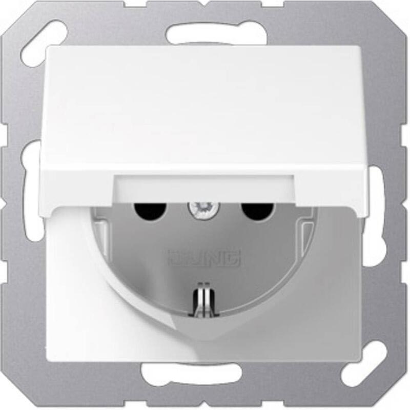 Jung A1520kiklww Schuko Toma De Corriente M.Tapa Abatible 16a 250v A Blanco Alpino