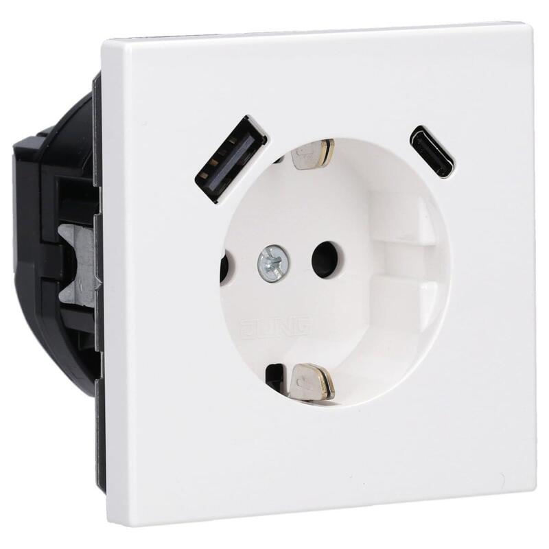 Jung Ls1520-15caww Schukosteckdose M.Usb Typ Ac