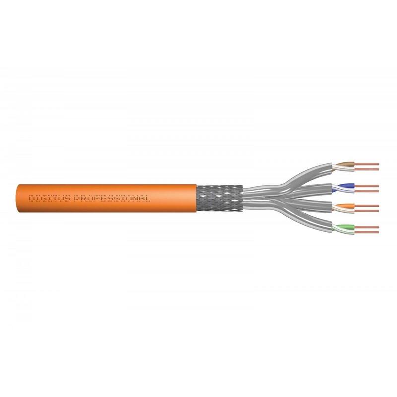 Kabel Teleinformatyczny Instalacyjny Kat.7, S/Ftp, Dca, Drut, Awg 23/1, Lsoh, 50m, Pomaranczowy