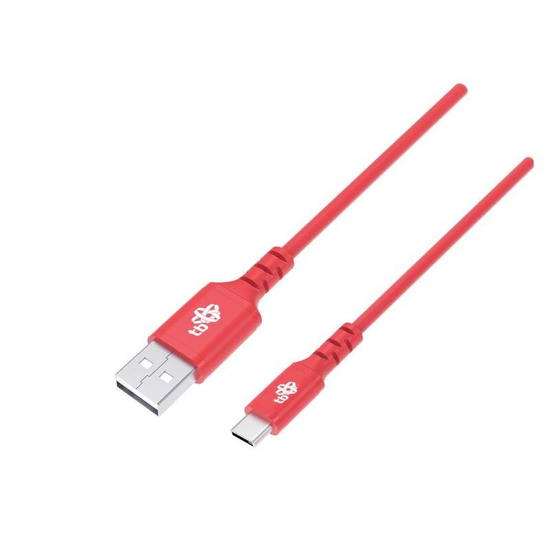 Kabel Usb-Usb C 1m Silikonowy Czerwony Quick Charge