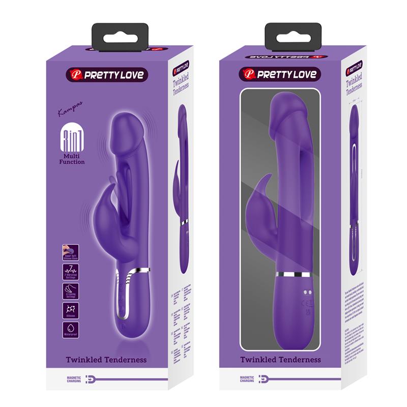 Pretty Love - Kampas Vibrador Rabbit 3 En 1 Multifunción Con Lengua Violeta
