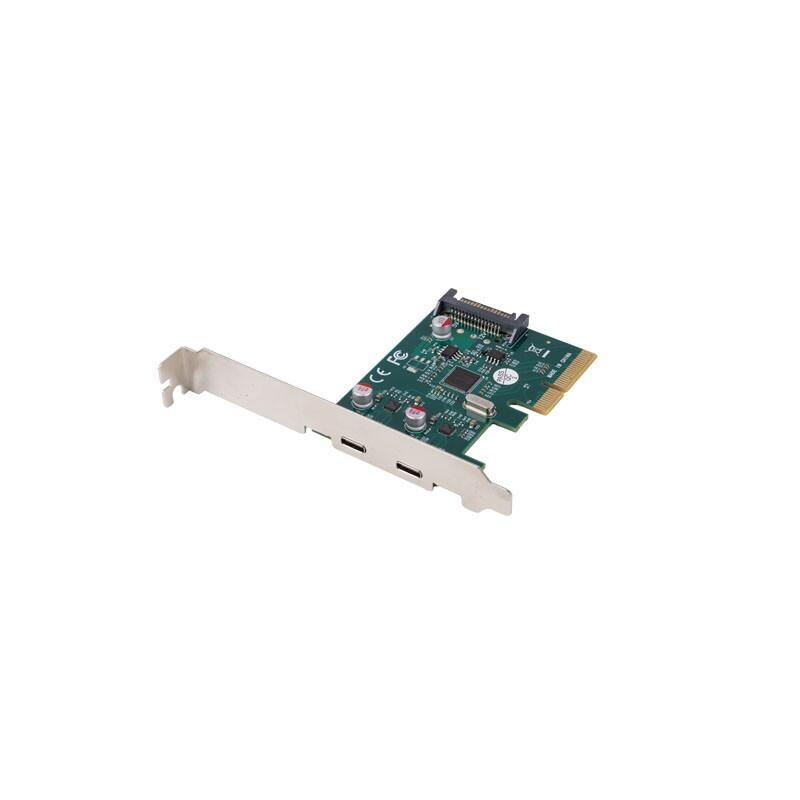 Karta Sieciowa Pci Express X1 -> 2x Usb-C 3.2 Gen 2x1 Led Low Profile