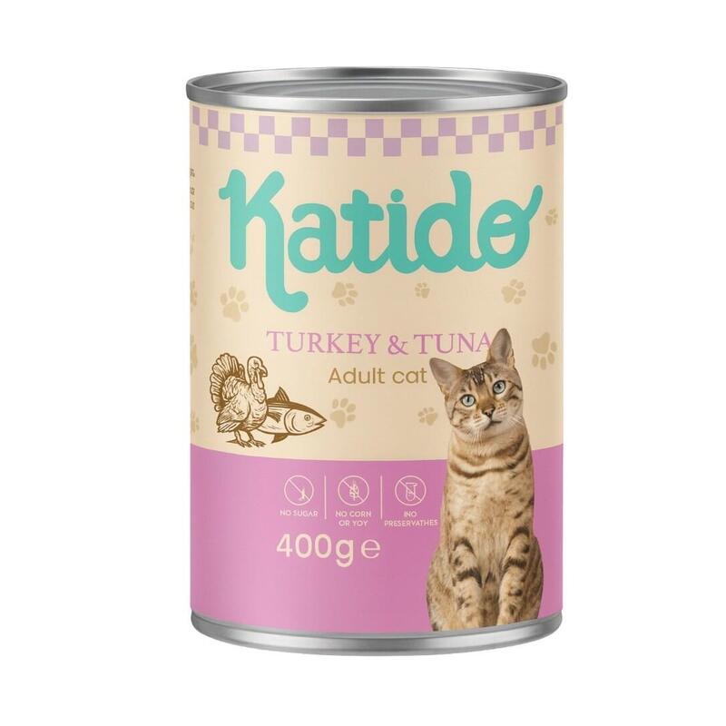 Katido Alimento Húmedo Para Gatos Pavo Y Atún 400g