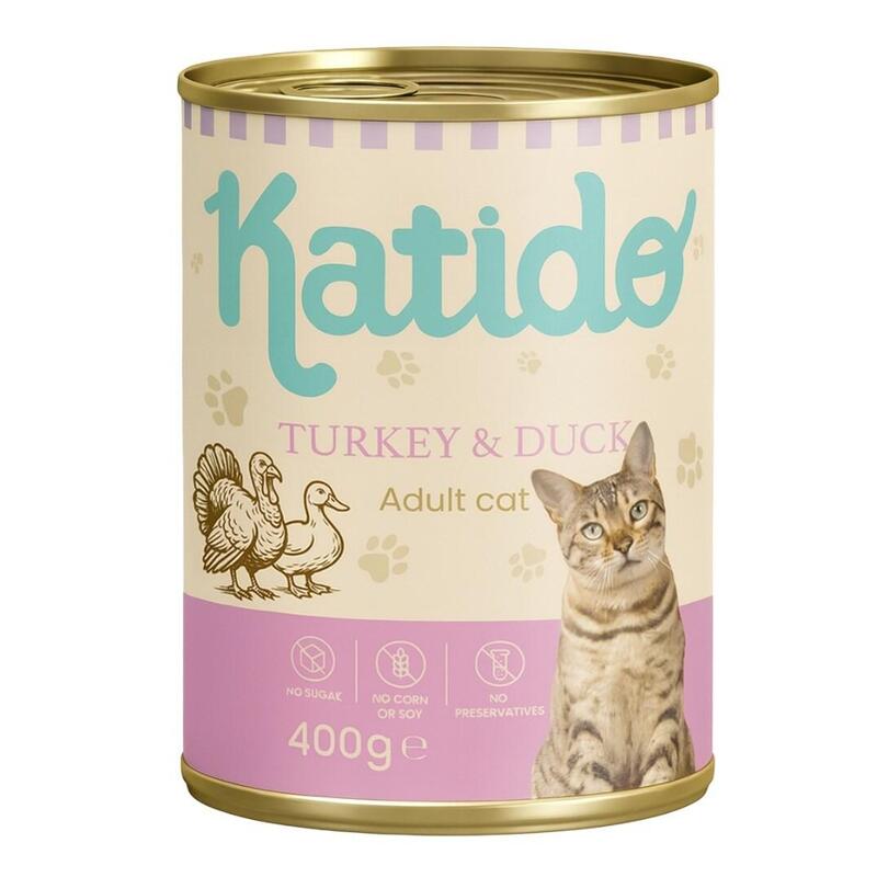 Katido Comida Húmeda Para Gatos De Pavo Y Pato 400g
