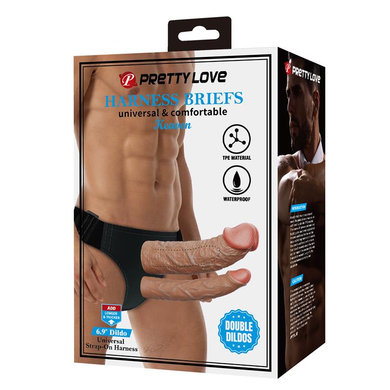 Pretty Love - Keaven Harness Briefs Universal & Comfortable Doble Dildo