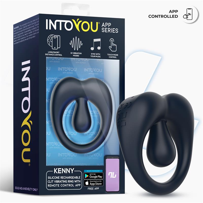 Kenny Anillo Vibrador Con Estimulador De Clítoris Y App Azul Oscuro