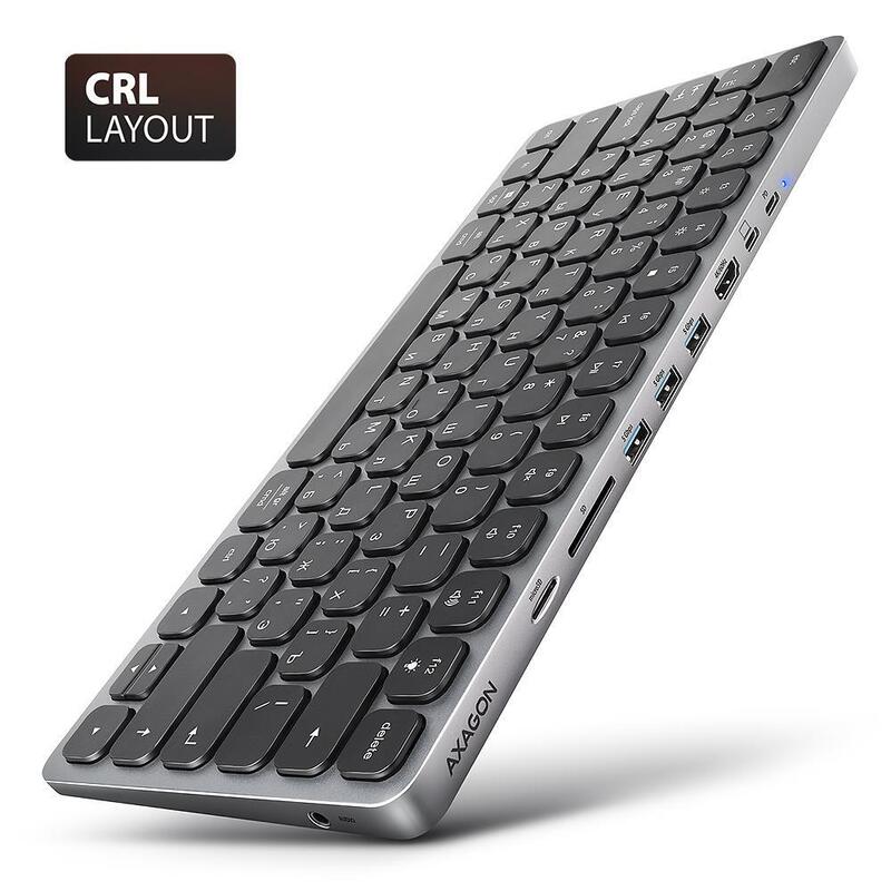 Keyboard + I/O Hub 9in1/0.6m Hmc-Kb-Crl Axagon