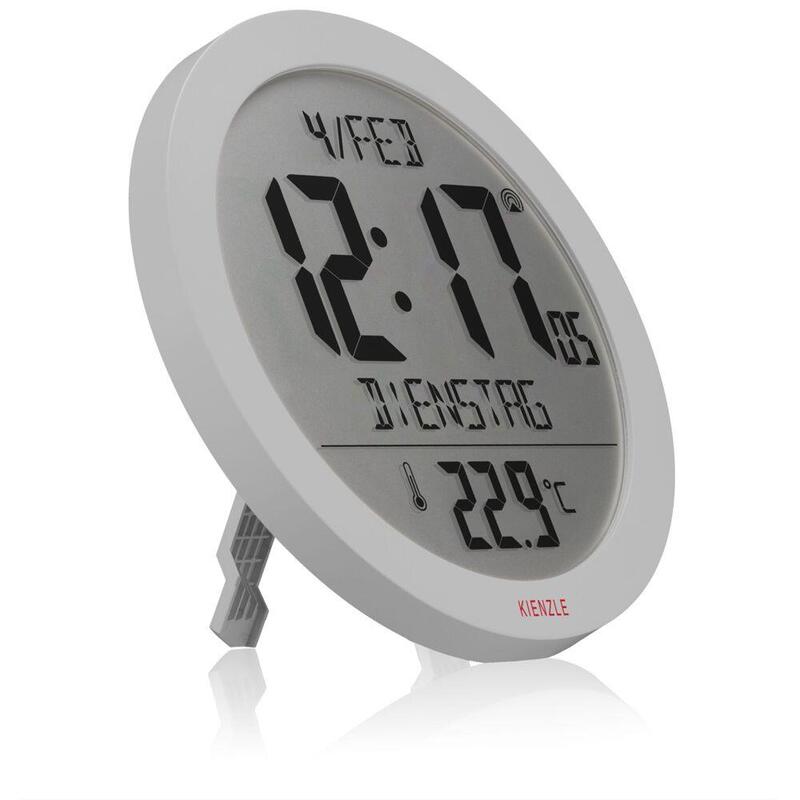 Kienzle Dcf Radio-Control.Wall Clock W.Room Tep.Display White