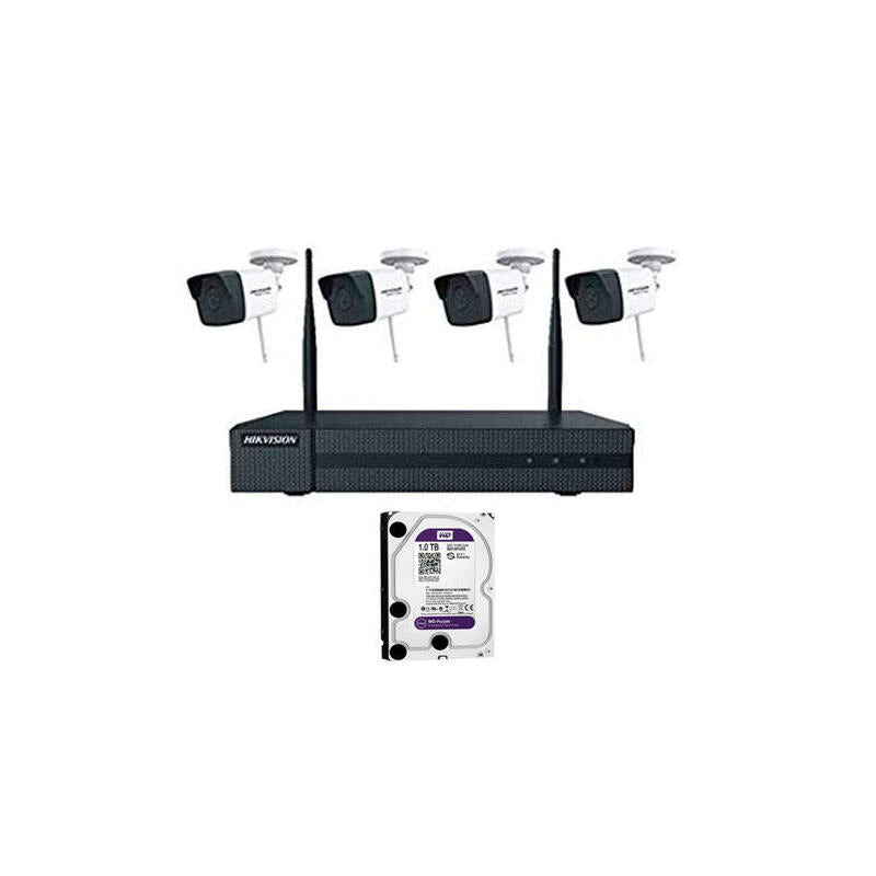 Kit De 4 Cámaras Bullet Ip Wifi + Nvr + 1 Hdd 1tb