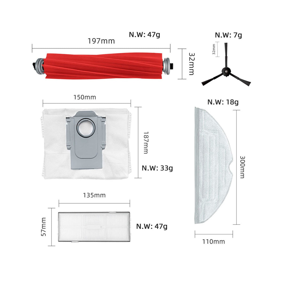 Kit De Recambios Para Aspirador Roborock S7 Max Ultra