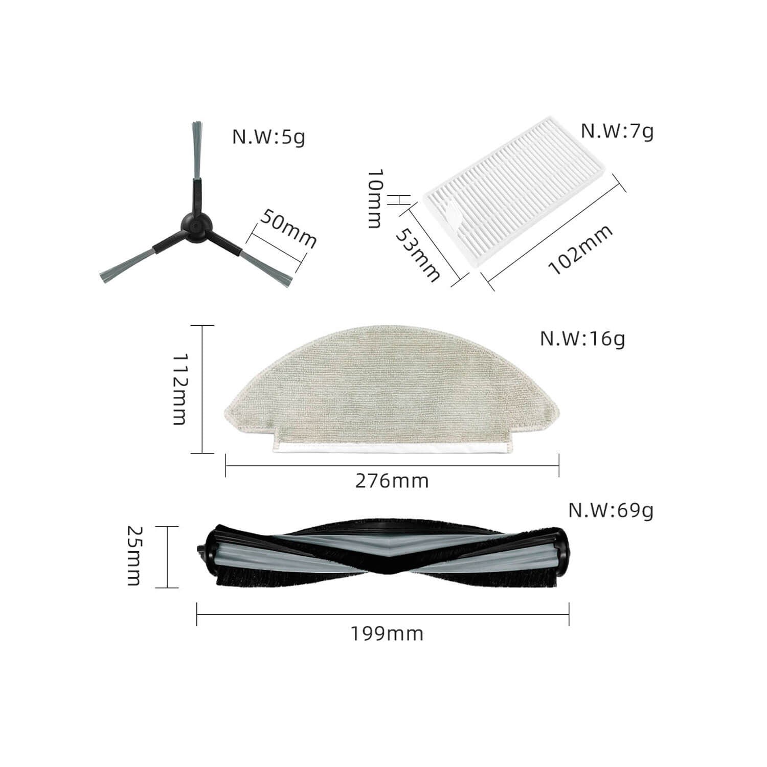Kit De Recambios Para Aspirador Viomi Alpha 2 Pro V5 Pro V5