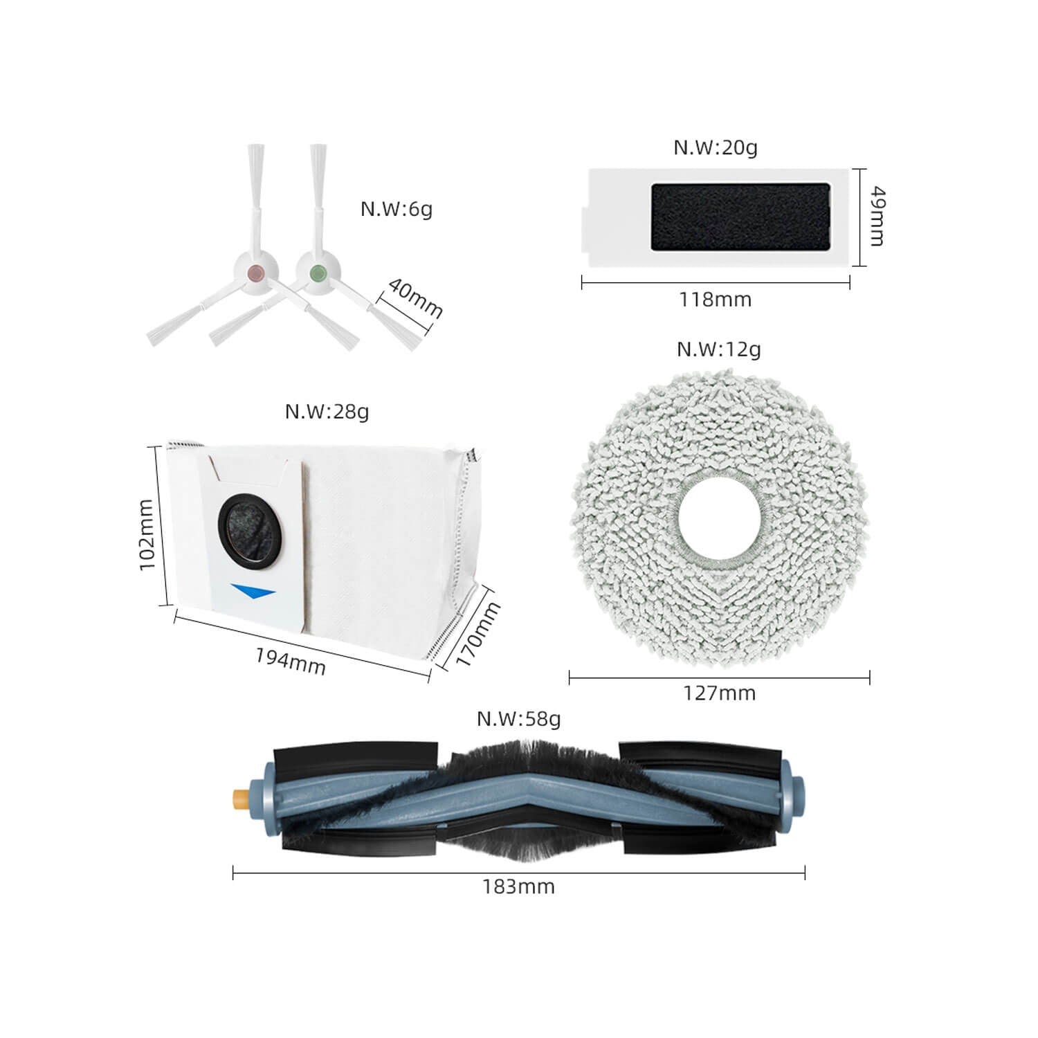 Kit De Recambios Para Aspiradora Ecovacs T20 Pro