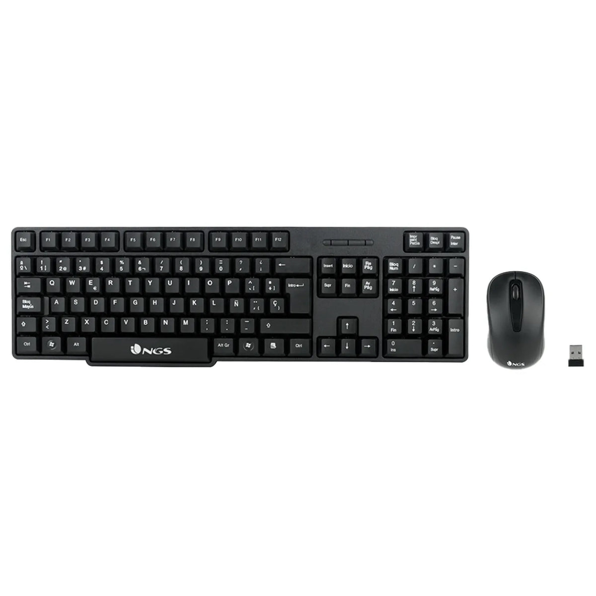 Kit Inalámbrico De Teclado Y Ratón En Negro Ngs ‎Ngs-Keyboard-0358