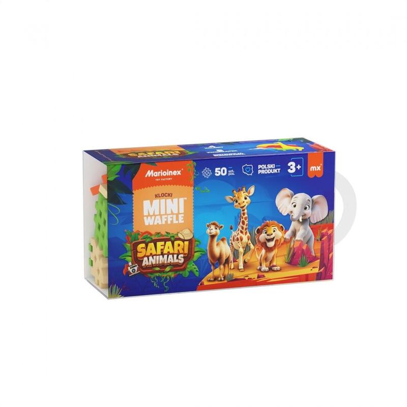 Klocki Mini Waffle - Zwierzeta Safari 50 Elementów