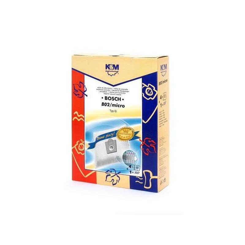 K&M D/B02 Micro Bolsas Bosch Tipo G Bolsas Microbag 4uds + Filtro