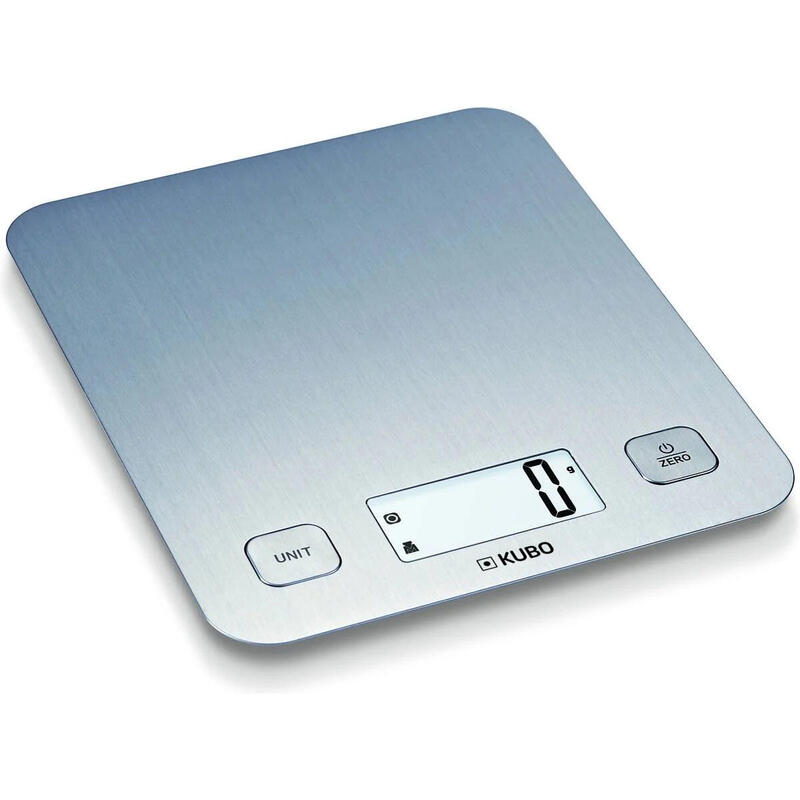 Kubo Báscula De Cocina Digital, Pantalla Lcd, Alta Precisión 5 Kg, Batería Incluida, Gris
