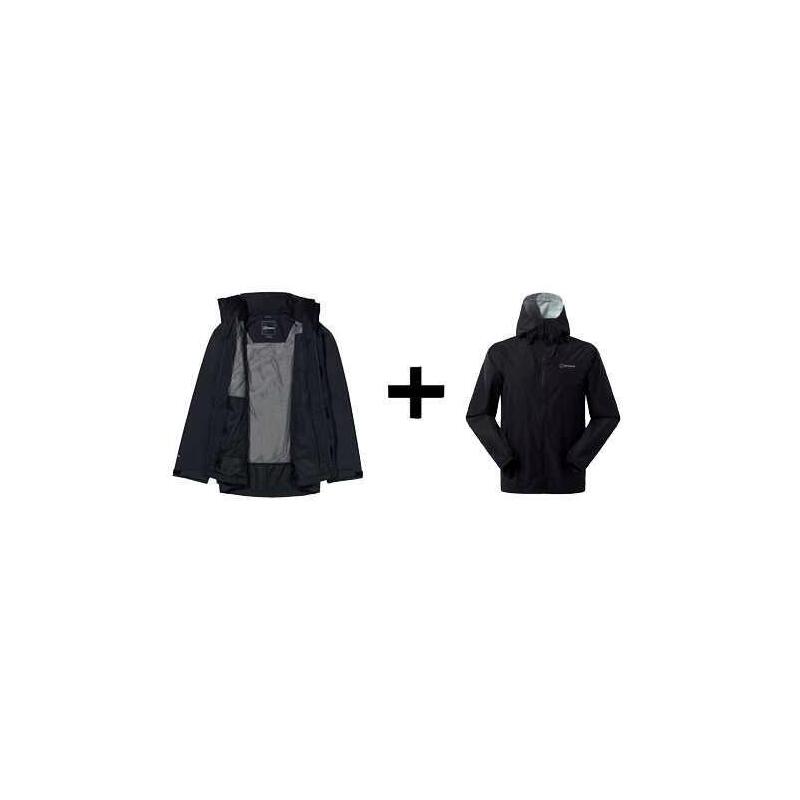 Kurtka Berghaus Deluge Pro 3.0 Roz. M Negro + Kurtka Berghaus Hillwalker Ia Shell Roz. M Negro