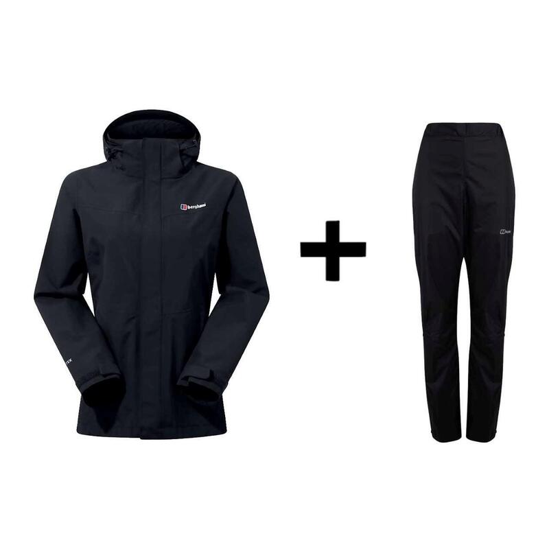 Kurtka Berghaus Hillwalker Ia Shell Roz. S Negro + Spodnie Berghaus Deluge 2.0 Roz. S Czarne