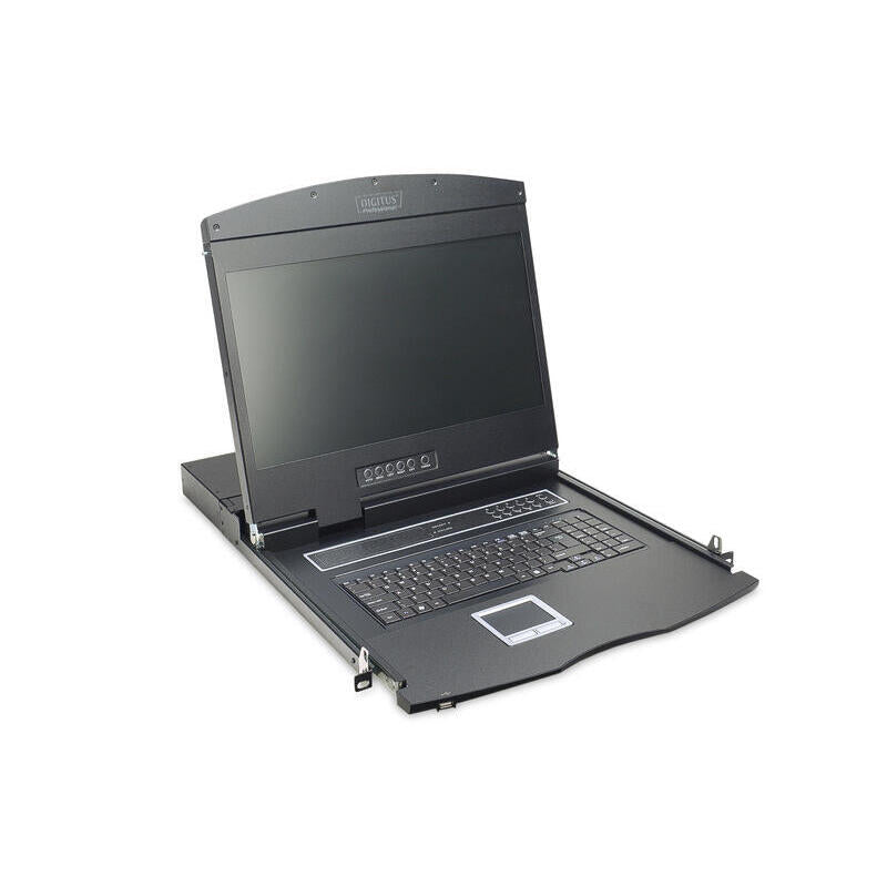 Kvm Modulare Konsole Mit 19" Tft (48,3cm), 1 Port Kvm & Touchpad, It Tastatur Ral 9005 - Schwarz Digitus Professional