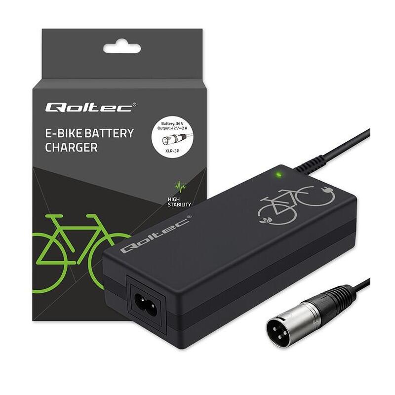 Cargador Para Bicicleta Eléctrica 36v 42v 2a 3p Xlr-18mm + Cable De Alimentación