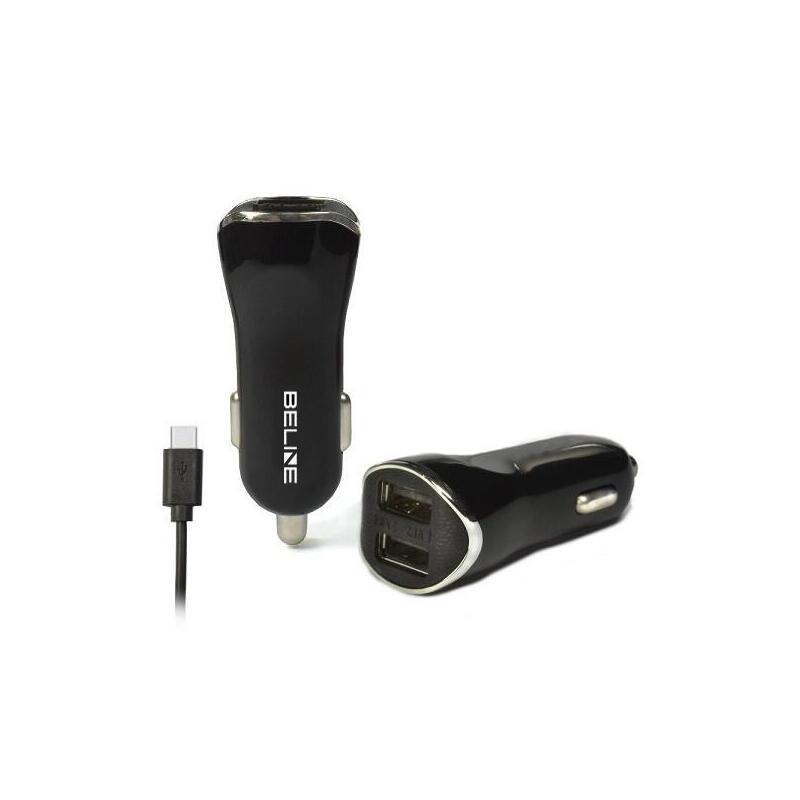 Ladowarka Samochodowa 2xusb + Usb-C 2,1a Negro
