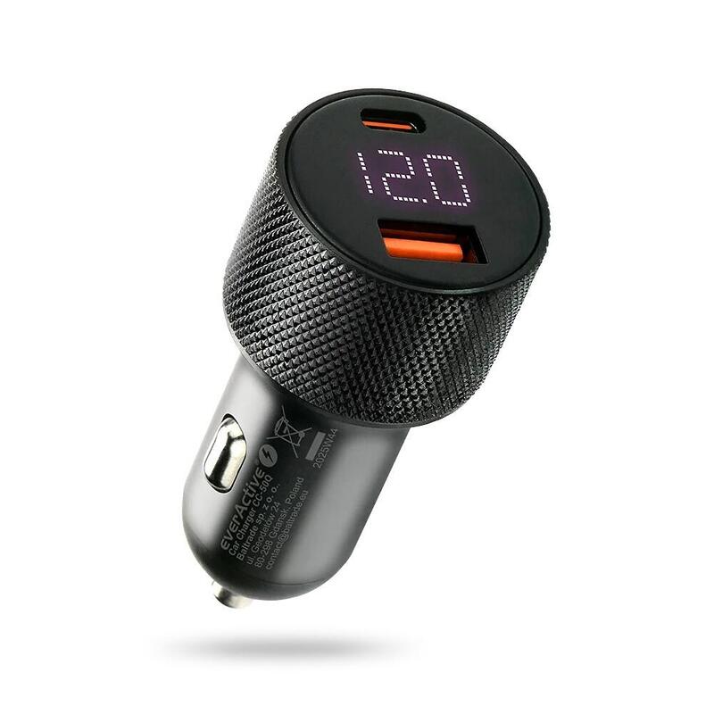 Ladowarka Samochodowa Cc-50q Qc3.0 75w 1x Usb + 1x Usb-C Pd Negro