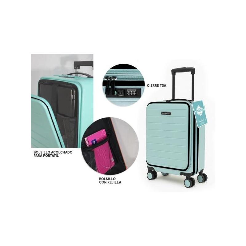 Lagart Maleta Trolley Pocket De Cabina Rigida 20 55x34x25cm - Compartimento Frontal Acolchado Para Portatil - Cierre