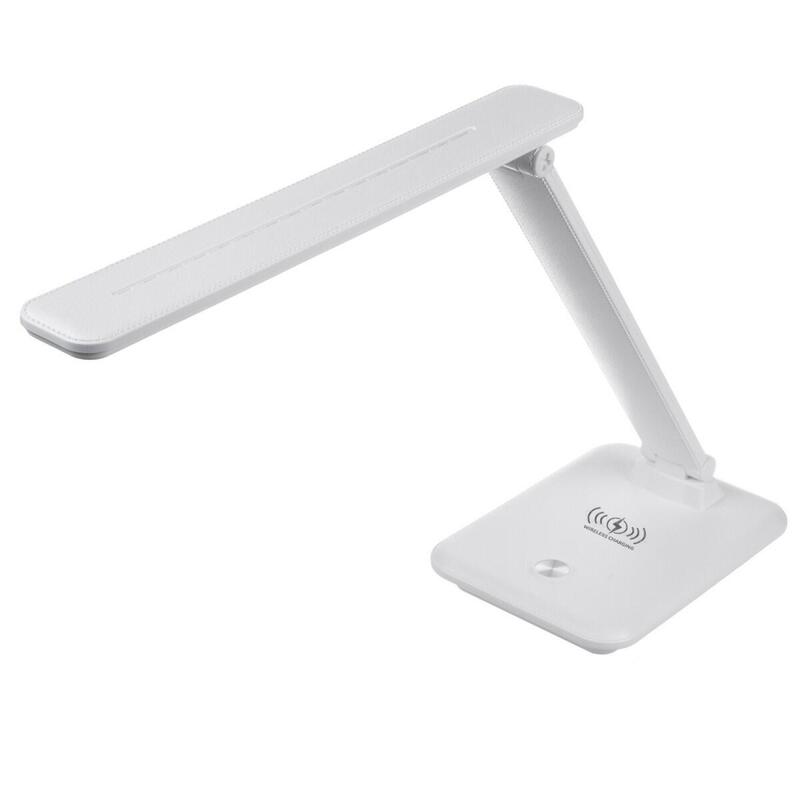Lámpara De Escritorio Led 9w Con Cargador Qi Mce616w