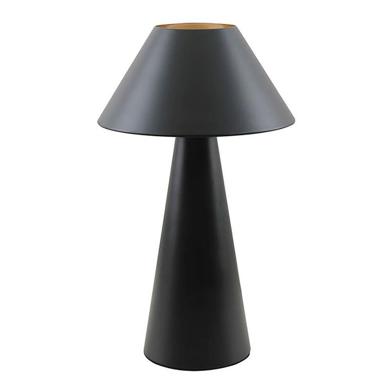 Lámpara De Mesa, E27, Tipo Seta, Color Negro, Ø200 X 325 Mm