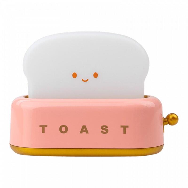 Lámpara Nocturna Led Recargable Modelo Tostadora Rosa