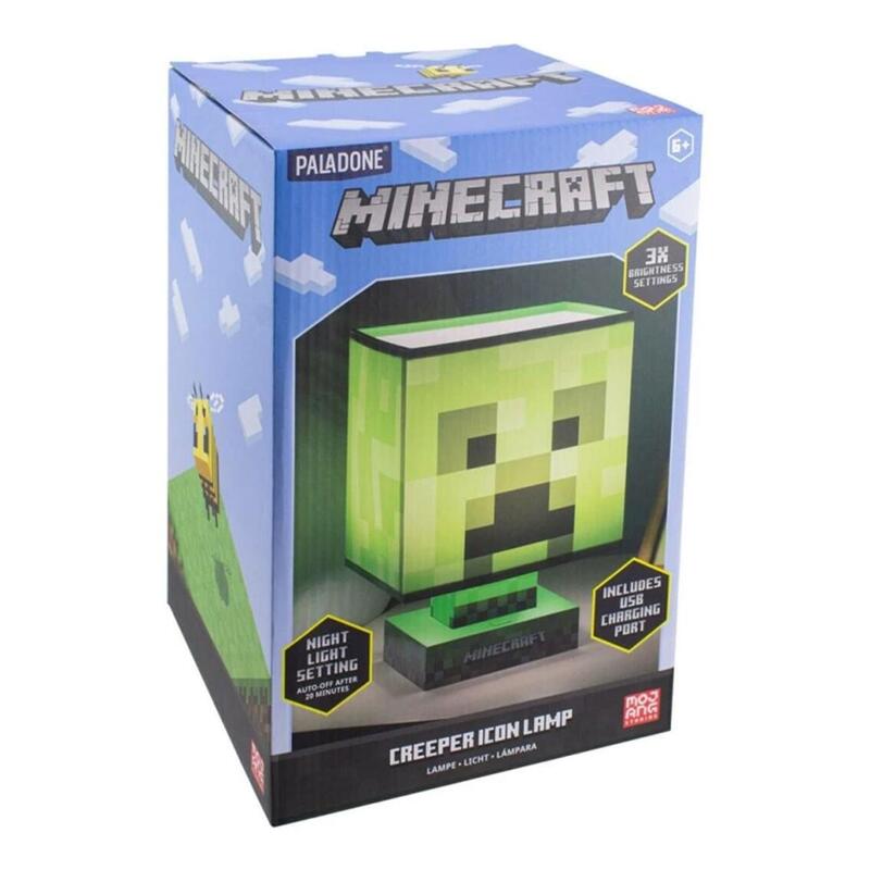 Lampara Paladone Icon Con Cargador Usb Minecraft Creeper