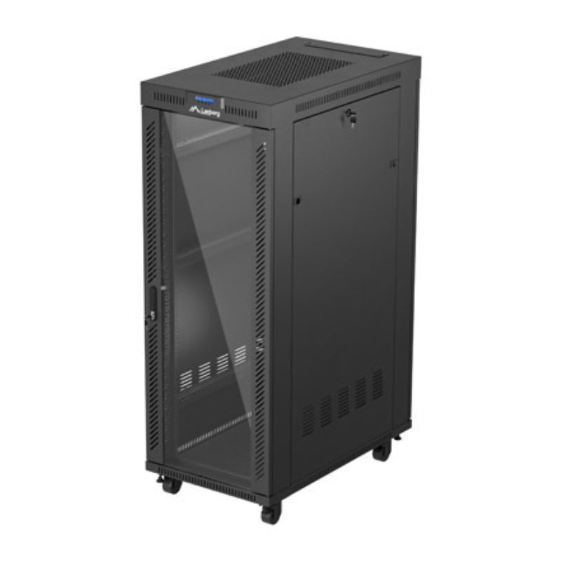 Lanberg Rack Cabinet 19 Free-Standing 32u 600x1000 Flat Pack Glass Door Lcd Black