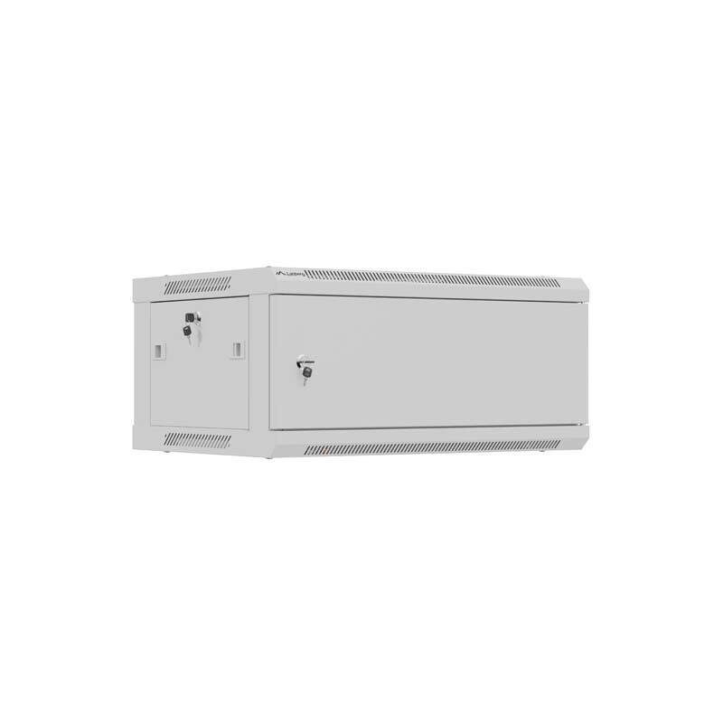 Lanberg Rack Cabinet 19in Wall-Mount 4u 600x450 Flat Pack With Metal Door Grey