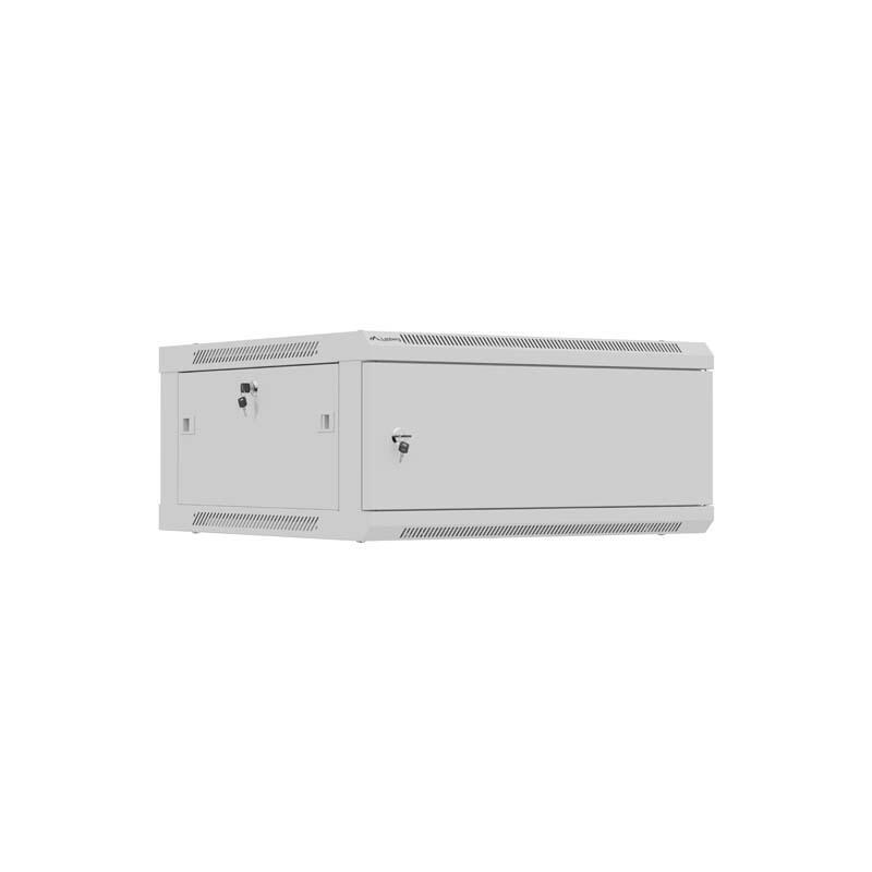 Lanberg Rack Cabinet 19in Wall-Mount 4u 600x600 Flat Pack With Metal Door Grey