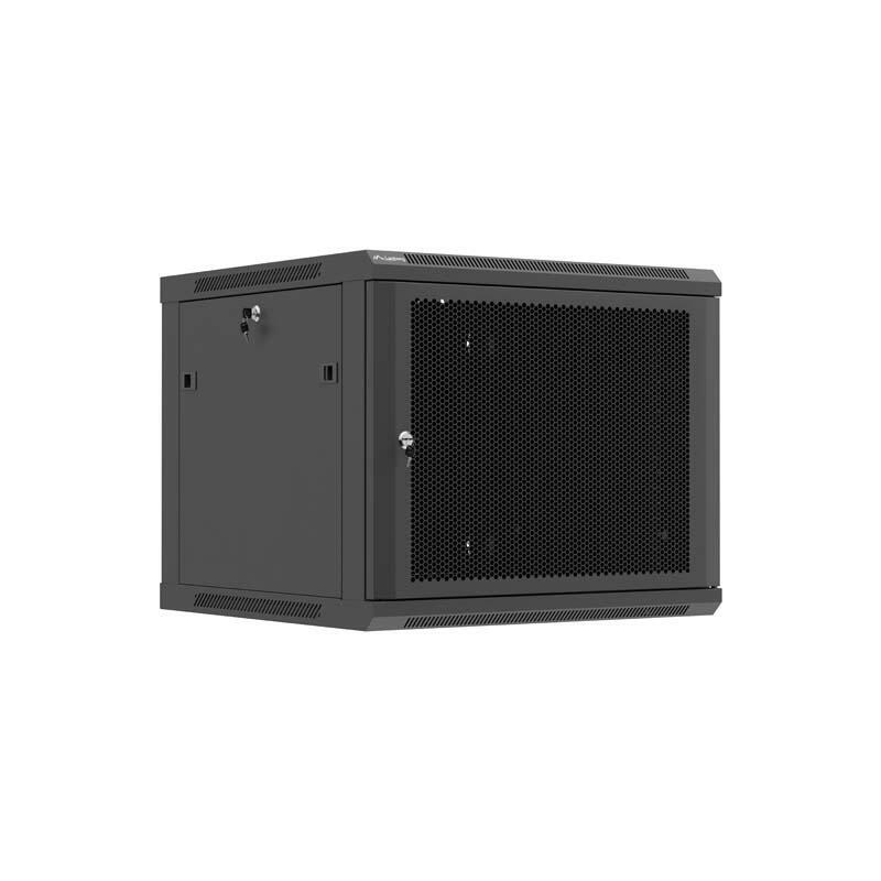 Lanberg Rack Cabinet 19in Wall-Mount 9u 600x600 Flat Pack With Perforated Door Black