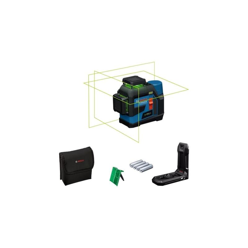 Láser De Línea Inalámbrico Bosch Professional Gll 12v-100-33 Cg Líneas Láser Profesionales Azul Negro, Verde, Incl. Soporte Universal Lb 10 601065400