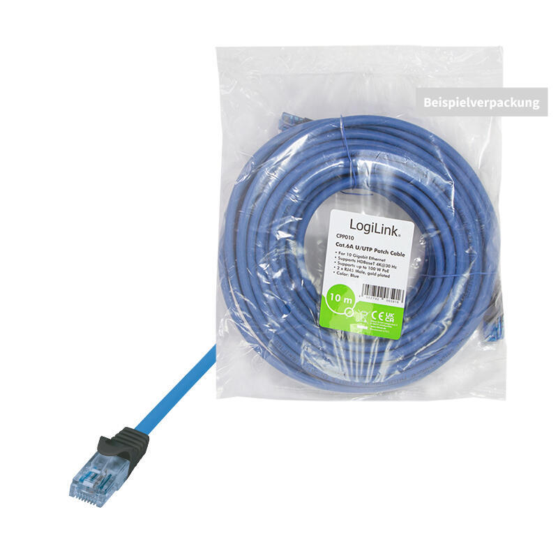 Latiguillo Logilink Cat6a U/Utp Premium Azul 20,00m 10g/Poe