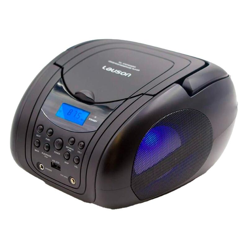 Lauson Bb21 Negro Reproductor Radio Cd Con Altavoces Incorporados