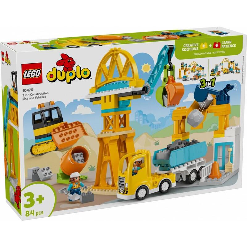 Lego 10476 Duplo Town Baustelle Mit Baufahrzeugen - 3-In-1-Set 10476