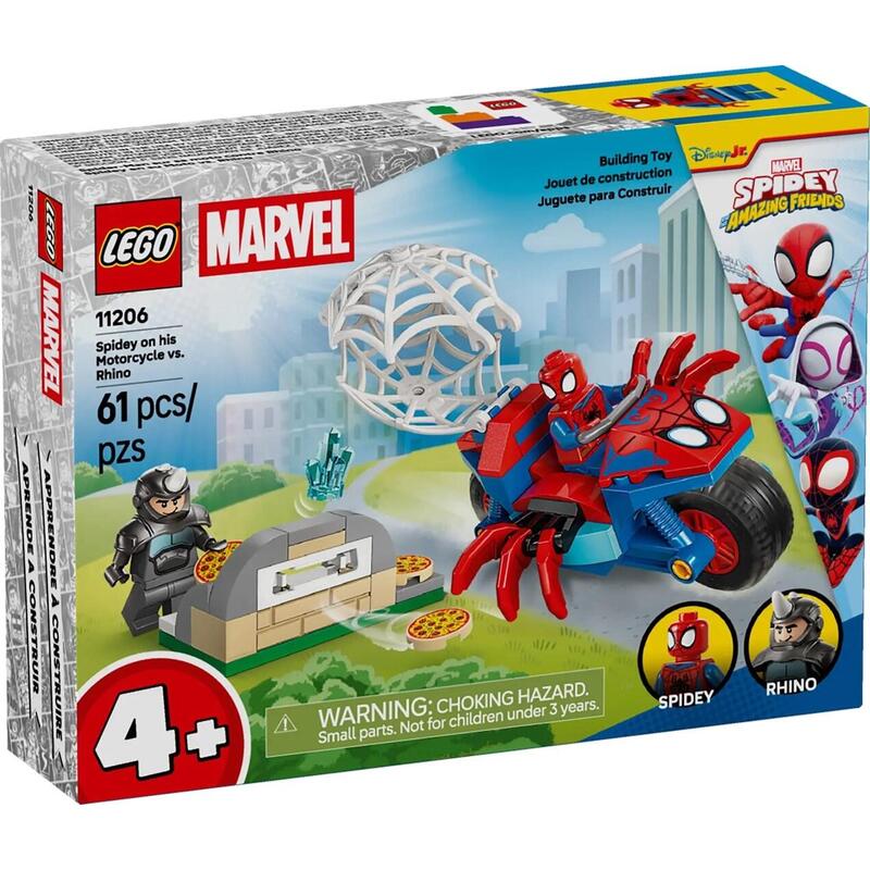 Lego 11206 Marvel Spidey Und Seine Super-Freunde Spidey Auf Motorrad Vs. Rhino 11206