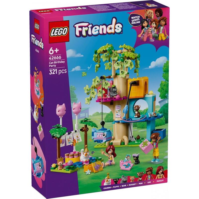 Lego 42666 Friends Fiesta De Cumpleaños De Gato Y Casa Del Árbol