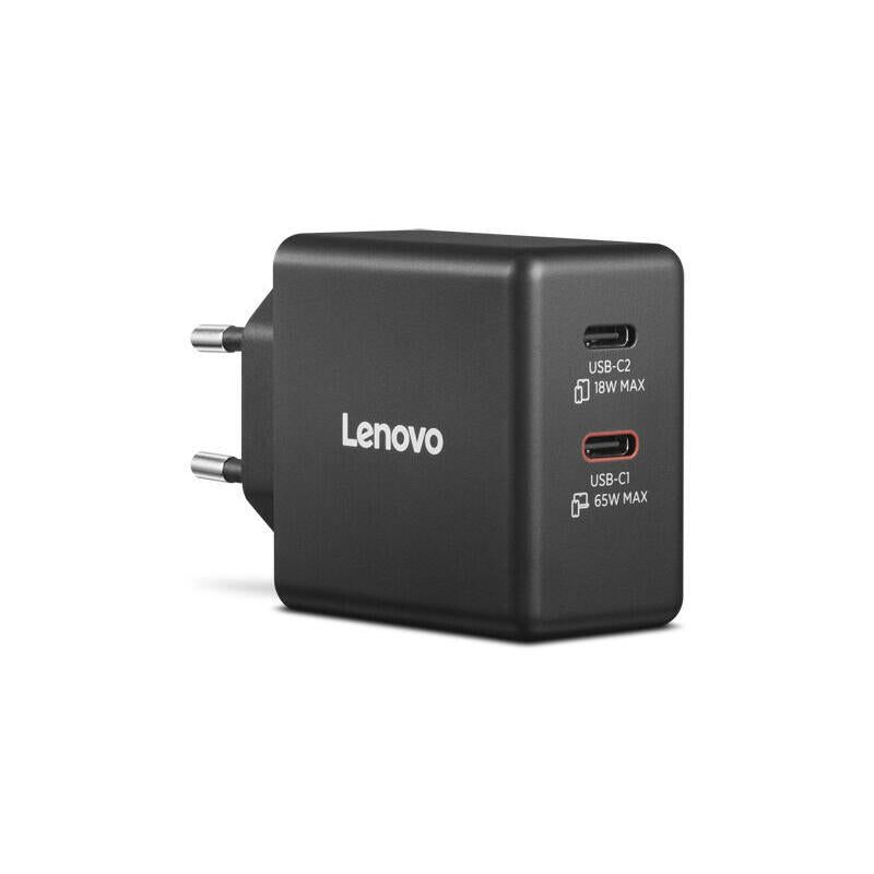 Lenovo Dual Usb-C 65w Gan Charger Negro - Eu