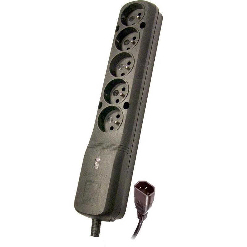 Lestar Lz- 530 Bw 1,5m Iec320 Extensión De 1,5 M 5 Tomacorrientes Ca Interior Negro